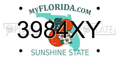 3984XY Florida License Plate