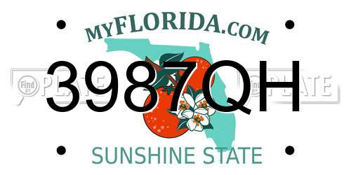 3987QH Florida License Plate