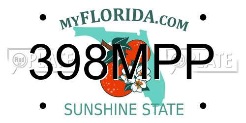 398MPP Florida License Plate