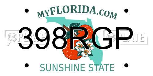 398RGP Florida License Plate