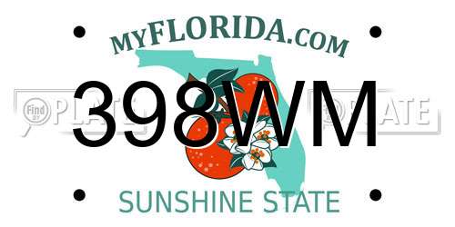 398WM Florida License Plate