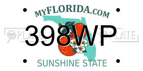 398WP Florida License Plate