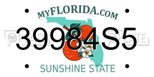 39984S5 Florida License Plate