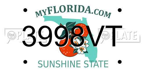 3998VT Florida License Plate