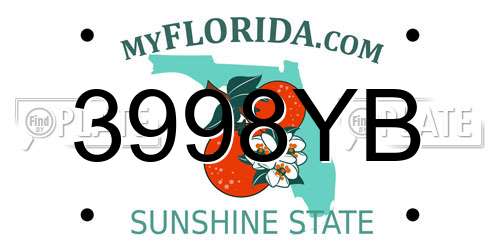 3998YB Florida License Plate