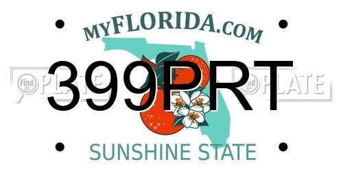 399PRT Florida License Plate