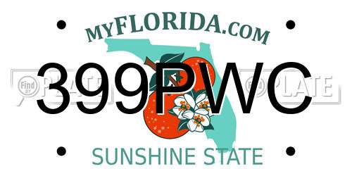 399PWC Florida License Plate