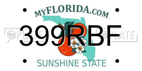 399RBF Florida License Plate
