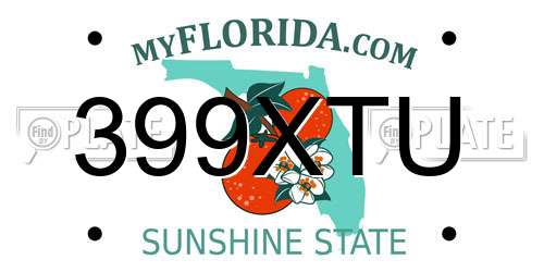 399XTU Florida License Plate