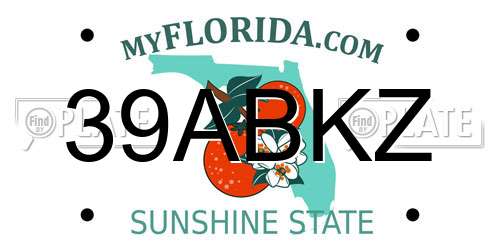 39ABKZ Florida License Plate