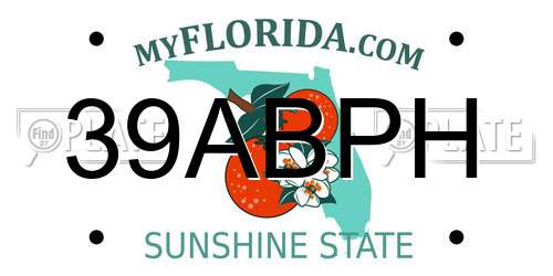 39ABPH Florida License Plate