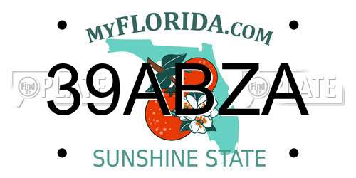39ABZA Florida License Plate