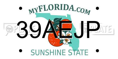 39AEJP Florida License Plate