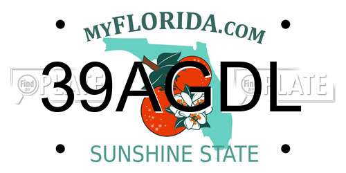 39AGDL Florida License Plate