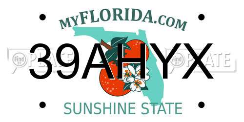 39AHYX Florida License Plate
