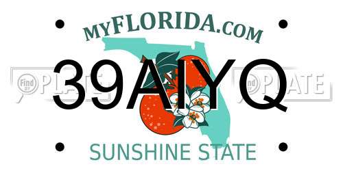 39AIYQ Florida License Plate