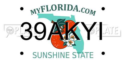 39AKYI Florida License Plate