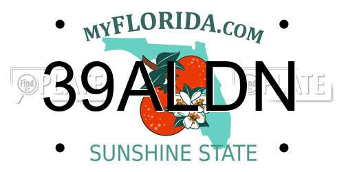 39ALDN Florida License Plate