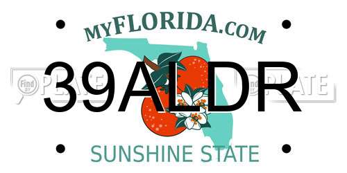 39ALDR Florida License Plate