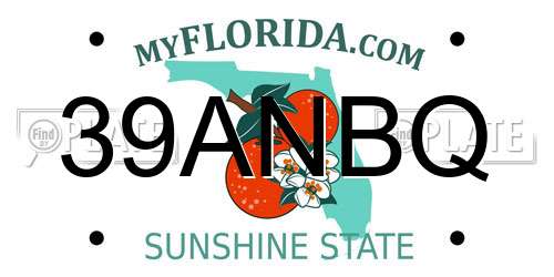 39ANBQ Florida License Plate