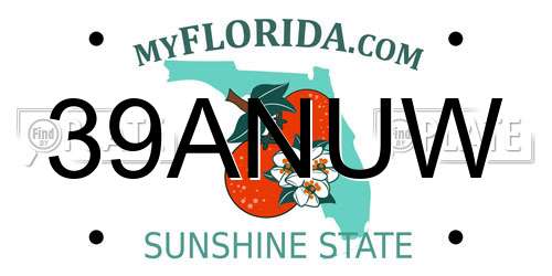 39ANUW Florida License Plate