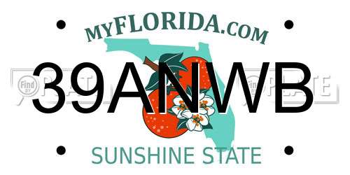 39ANWB Florida License Plate