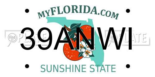 39ANWI Florida License Plate