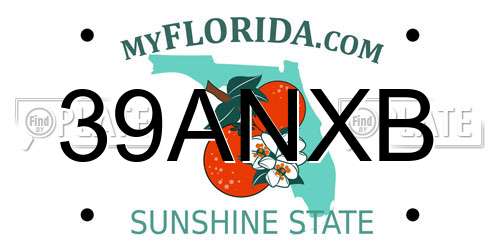 39ANXB Florida License Plate