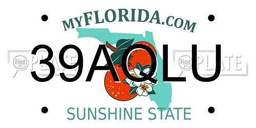 39AQLU Florida License Plate