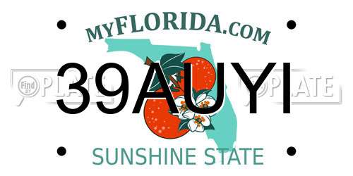 39AUYI Florida License Plate