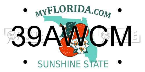 39AWCM Florida License Plate