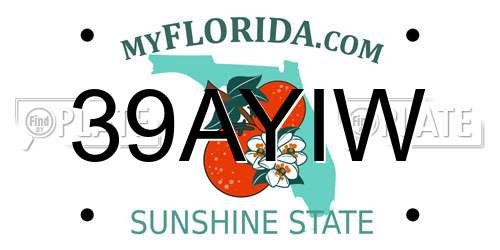 39AYIW Florida License Plate