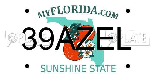 39AZEL Florida License Plate