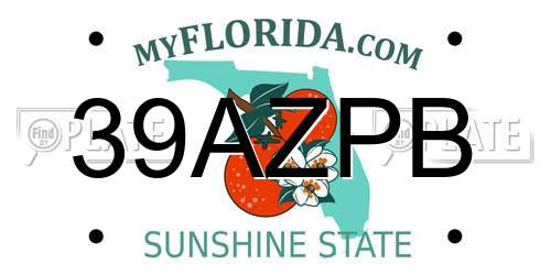 39AZPB Florida License Plate