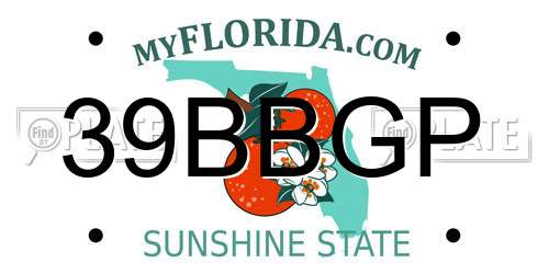 39BBGP Florida License Plate