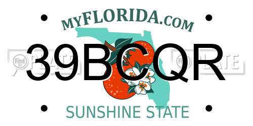 39BCQR Florida License Plate