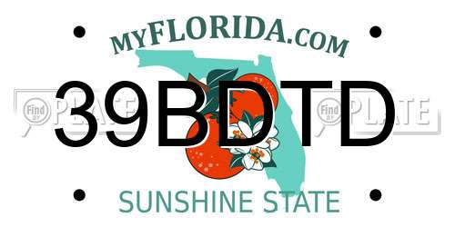 39BDTD Florida License Plate