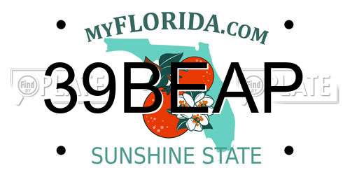 39BEAP Florida License Plate
