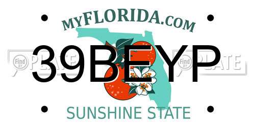 39BEYP Florida License Plate