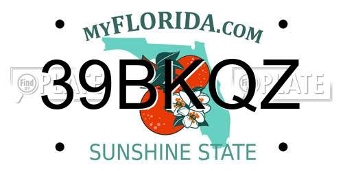 39BKQZ Florida License Plate