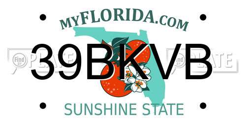 39BKVB Florida License Plate
