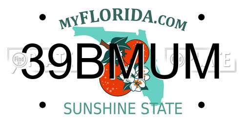 39BMUM Florida License Plate
