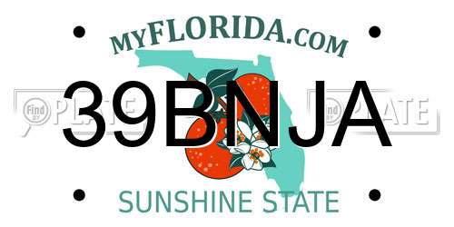 39BNJA Florida License Plate