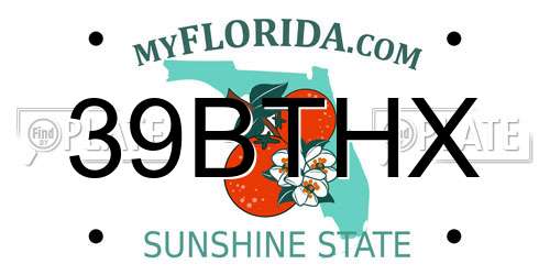 39BTHX Florida License Plate
