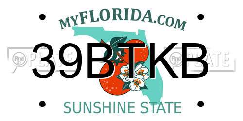 39BTKB Florida License Plate
