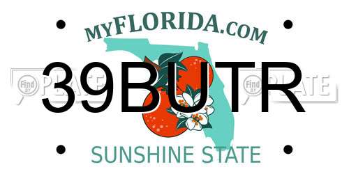 39BUTR Florida License Plate