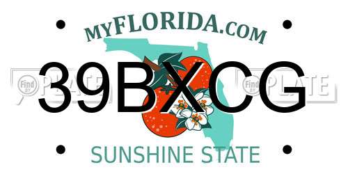 39BXCG Florida License Plate