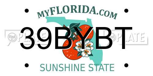 39BYBT Florida License Plate