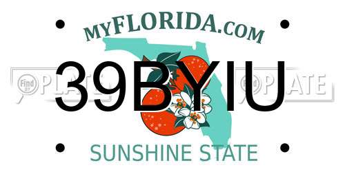 39BYIU Florida License Plate