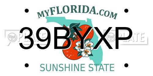 39BYXP Florida License Plate